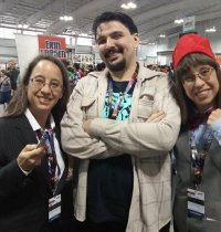 Kathryn and Elizabeth geeked out with Stjepan Sejic