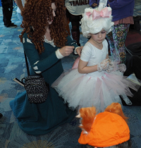 Brave helping with a costume