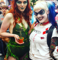 Poison Ivy, Harley Quinn, and Baby Groot