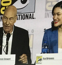 Patrick Stewart and Isa Briones