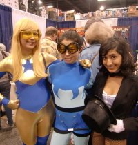 Rule 63 Booster Gold, Blue Beetle, and Zatana
