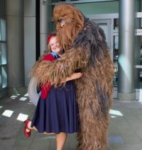 find cosplayers @sthrngrlsrck and @theofficialchewbacca72 on instagram