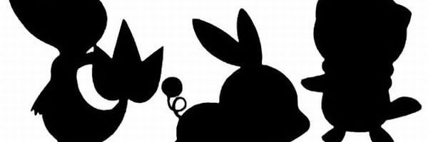 Pokemon Black and White starter silhouettes for Nintendo DS