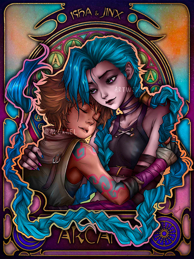 alexaelArtworks arcane jinx isha wm